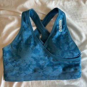 Gymshark blue camo adapt sports bra